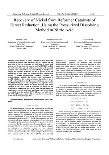 خرید و دانلود نسخه کامل کتاب Recovery of Nickel from Reformer Catalysts of Direct Reduction, Using the Pressurized Dissolving Method in Nitric Acid_68d33765a96cb.jpeg خرید و دانلود نسخه کامل کتاب Recovery of Nickel from Reformer Catalysts of Direct Reduction, Using the Pressurized Dissolving Method in Nitric Acid