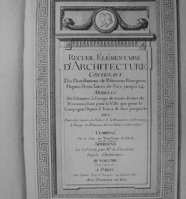 خرید و دانلود نسخه کامل کتاب Recueil Elementaire d’Architecture (Том 3)