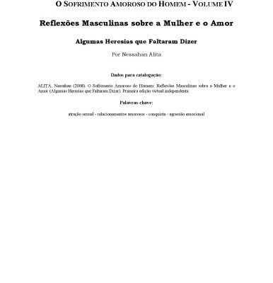 خرید و دانلود نسخه کامل کتاب Reflexões Masculinas sobre a Mulher e o Amor: Algumas Heresias que Faltaram Dizer
