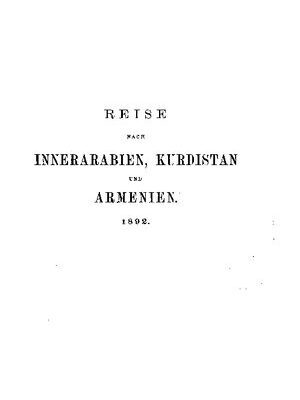 خرید و دانلود نسخه کامل کتاب Reise nach Innerarabien, Kurdistan und Armenien 1892