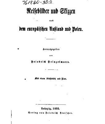 خرید و دانلود نسخه کامل کتاب Reisebilder und Skizzen aus dem europäischen Rußland und Polen