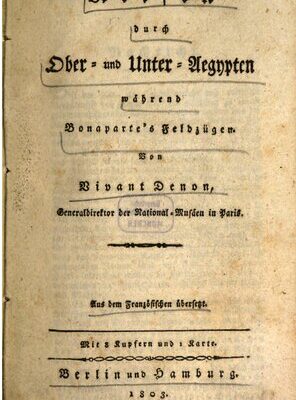 خرید و دانلود نسخه کامل کتاب Reisen durch Ober- und Unter-Ägypten während Bonapartes Feldzügen