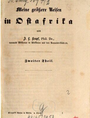 خرید و دانلود نسخه کامل کتاب Reisen in Ost-Afrika: ausgeführt in den Jahren 1837-55 ; zur Beförderung der Ostafrikanischen Erd- und Missionskunde. Meine größere Reisen in Ost-Afrika