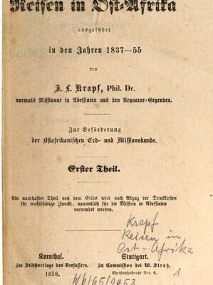 خرید و دانلود نسخه کامل کتاب Reisen in Ost-Afrika ausgeführt in den Jahren 1837 – 1855