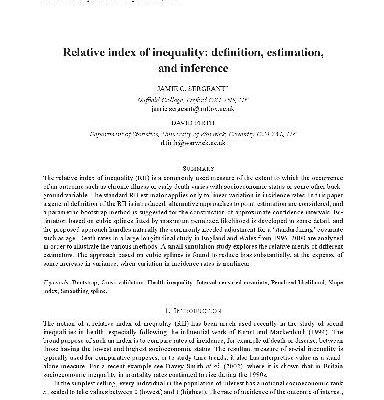خرید و دانلود نسخه کامل کتاب Relative index of inequality definition, estimation, and inference (2006)(en)(12s)