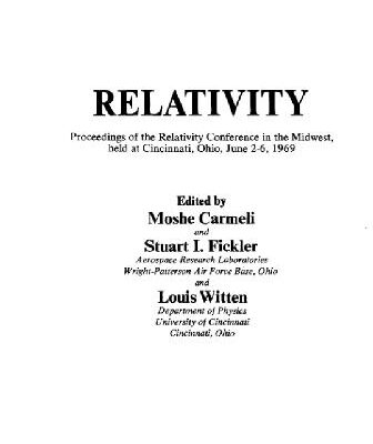 خرید و دانلود نسخه کامل کتاب Relativity Proc. Cincinnati