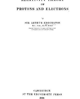 خرید و دانلود نسخه کامل کتاب Relativity Theory of Protons and Electrons.