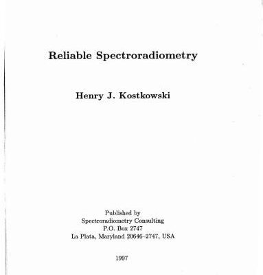 خرید و دانلود نسخه کامل کتاب Reliable Spectroradiometry