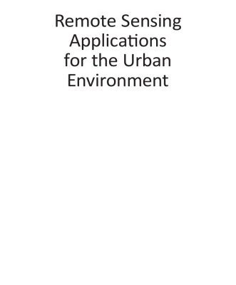 خرید و دانلود نسخه کامل کتاب Remote Sensing Applications for the Urban Environment