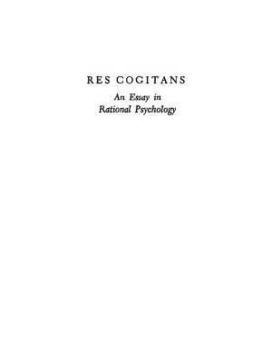 خرید و دانلود نسخه کامل کتاب Res Cogitans: An Essay in Rational Psychology