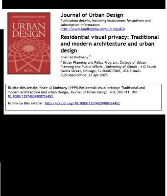 خرید و دانلود نسخه کامل کتاب Residential visual privacy: Traditional and modern architecture and urban design