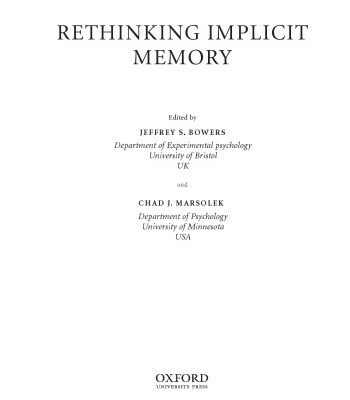 خرید و دانلود نسخه کامل کتاب Rethinking implicit memory