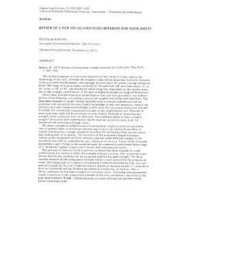 خرید و دانلود نسخه کامل کتاب Review of a new shear-strength criterion for rock joints