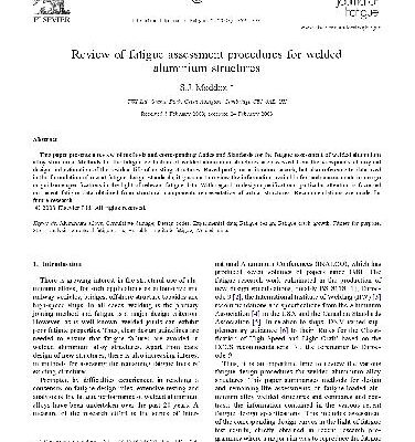 خرید و دانلود نسخه کامل کتاب Review of fatigue assessment procedures for welded aluminium structures