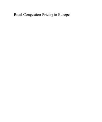 خرید و دانلود نسخه کامل کتاب Road Congestion Pricing In Europe: Implications for the United States