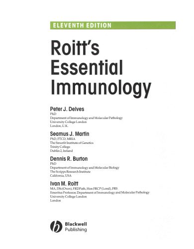 خرید و دانلود نسخه کامل کتاب Roitt’s Essential Immunology, 11th Edition_68ba16781ce8e.jpeg خرید و دانلود نسخه کامل کتاب Roitt’s Essential Immunology, 11th Edition