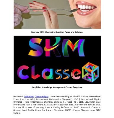 خرید و دانلود نسخه کامل کتاب Roorkey 1993 Chemistry Question Paper and Solution Practice Paper for IIT JEE main and Advanced