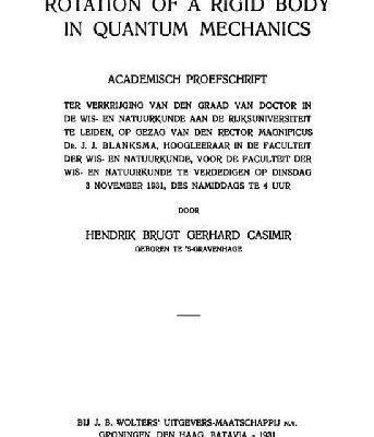 خرید و دانلود نسخه کامل کتاب Rotation of a rigid body in quantum mechanics [PhD Thesis]
