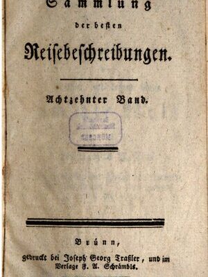 خرید و دانلود نسخه کامل کتاب Sammlung der besten Reisebeschreibungen