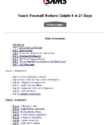 خرید و دانلود نسخه کامل کتاب Sams Teach Yourself Borland Delphi 4 in 21 Days