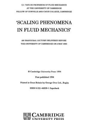 خرید و دانلود نسخه کامل کتاب ‘Scaling phenomena in fluid mechanics’