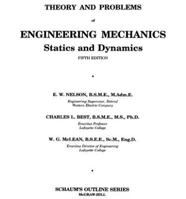 خرید و دانلود نسخه کامل کتاب Schaum’s Outline of Engineering Mechanics