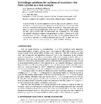 خرید و دانلود نسخه کامل کتاب Schrödinger problems for surfaces of revolution-the finite cylinder as a test example