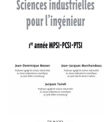 خرید و دانلود نسخه کامل کتاب Sciences industrielles pour l’ingenieur Tout-en-un (MPSI PCSI PTSI)