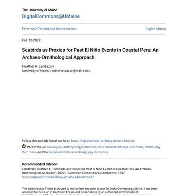 خرید و دانلود نسخه کامل کتاب Seabirds as proxies for past El Niño events in Coastal Peru : an archaeo-ornithological approach