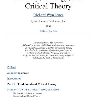 خرید و دانلود نسخه کامل کتاب Security, Strategy, and Critical Theory (Critical Security Studies)