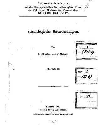 خرید و دانلود نسخه کامل کتاب Seismologische Untersuchungen