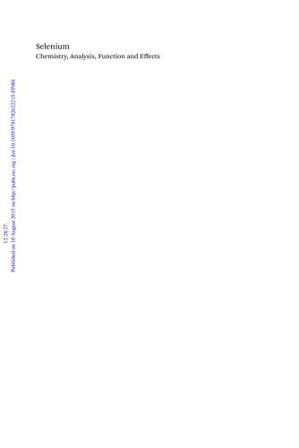 خرید و دانلود نسخه کامل کتاب Selenium: Chemistry, Analysis, Function and Effects_68d2d49394339.jpeg خرید و دانلود نسخه کامل کتاب Selenium: Chemistry, Analysis, Function and Effects