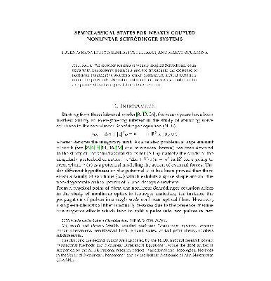 خرید و دانلود نسخه کامل کتاب Semiclassical states for weakly coupled nonlinear Schrodinger systems