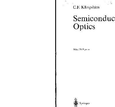 خرید و دانلود نسخه کامل کتاب Semiconductor Optics