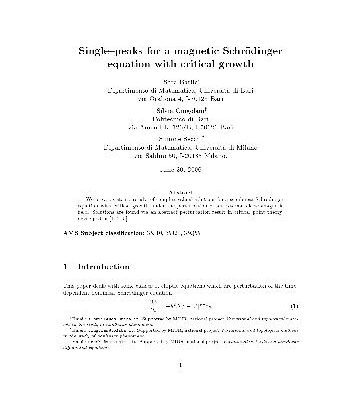 خرید و دانلود نسخه کامل کتاب Single-peaks for a magnetic Schrödinger equation with critical growth