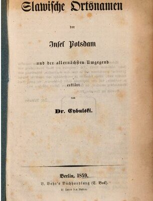 خرید و دانلود نسخه کامل کتاب Slawische Ortsnamen der Insel Potsdam und der allernächsten Umgegend