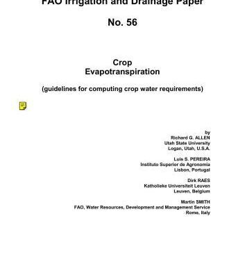 خرید و دانلود نسخه کامل کتاب Smith. Crop Evapotranspiration (guidelines for computing crop water requirements)