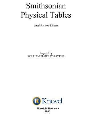 خرید و دانلود نسخه کامل کتاب Smithsonian Physical Tables