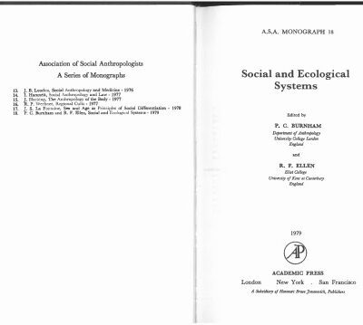 خرید و دانلود نسخه کامل کتاب Social and Ecological Systems (ASA Monographs, 18)