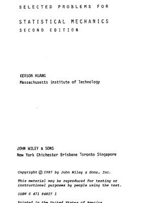 خرید و دانلود نسخه کامل کتاب solution for selected problems for statistical mechanics by kerson huang