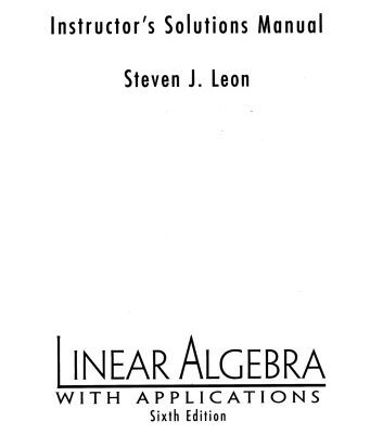 خرید و دانلود نسخه کامل کتاب Solutions Manual for Linear Algebra with Applications 6 edition by Leon