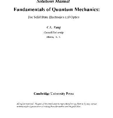 خرید و دانلود نسخه کامل کتاب Solutions Manual. Fundamentals of Quantum Mechanics: for solid state electronics and optics