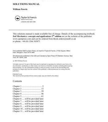 خرید و دانلود نسخه کامل کتاب SOLUTIONS MANUAL of Soil Mechanics concepts and applications