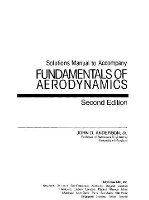 خرید و دانلود نسخه کامل کتاب Solutions manual to: Fundamentals of aerodynamics