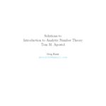 خرید و دانلود نسخه کامل کتاب Solutions to Introduction to Analytic Number Theory by Tom M. Apostol