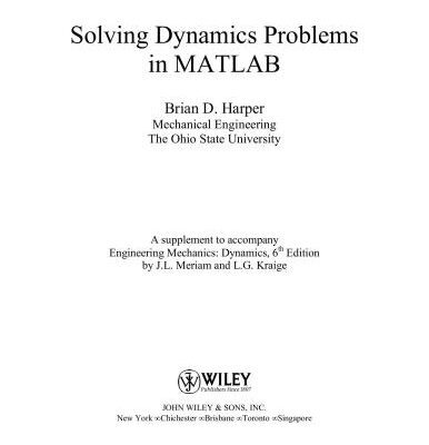 خرید و دانلود نسخه کامل کتاب Solving Dynamics Problems in MATLAB