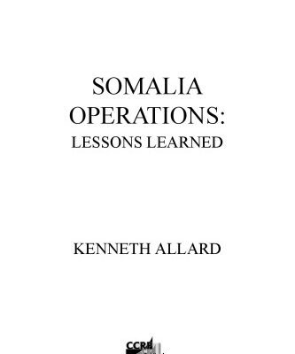 خرید و دانلود نسخه کامل کتاب Somalia Operations: Lessons Learned