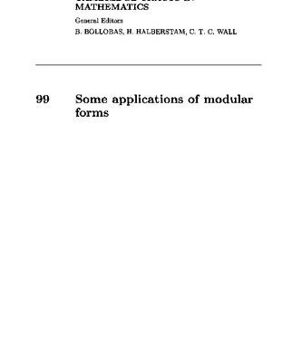 خرید و دانلود نسخه کامل کتاب Some applications of modular forms