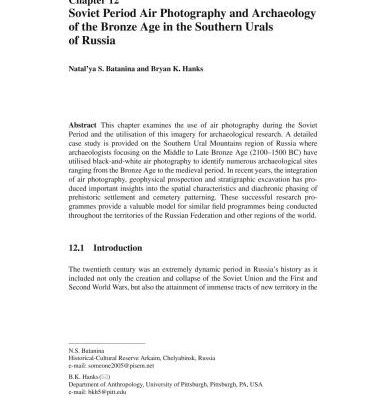 خرید و دانلود نسخه کامل کتاب Soviet Period Air Photography and Archaeology of the Bronze Age in the Southern Urals of Russia