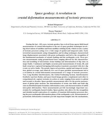 خرید و دانلود نسخه کامل کتاب Space geodesy: A revolution in crustal deformation measurements of tectonic processes